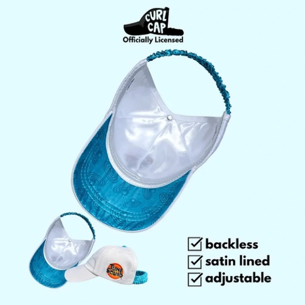 Space Jam CURLCAP backless Baseball Hat for natural hair NWT
